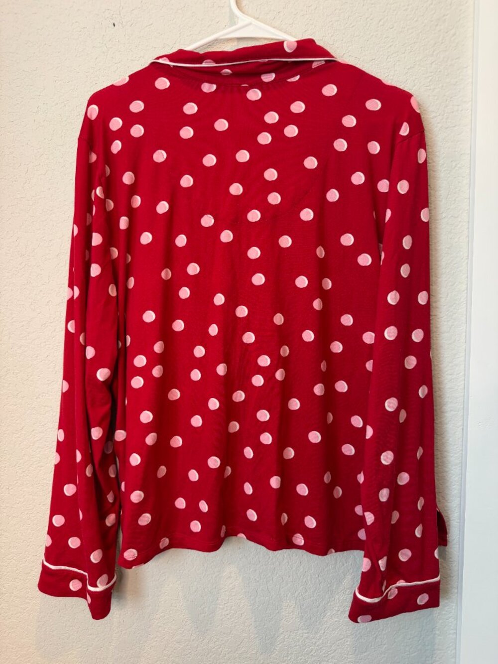 Kate Spade Red Pink Polka Dot Pajama Set Size XL - Picture 5 of 11